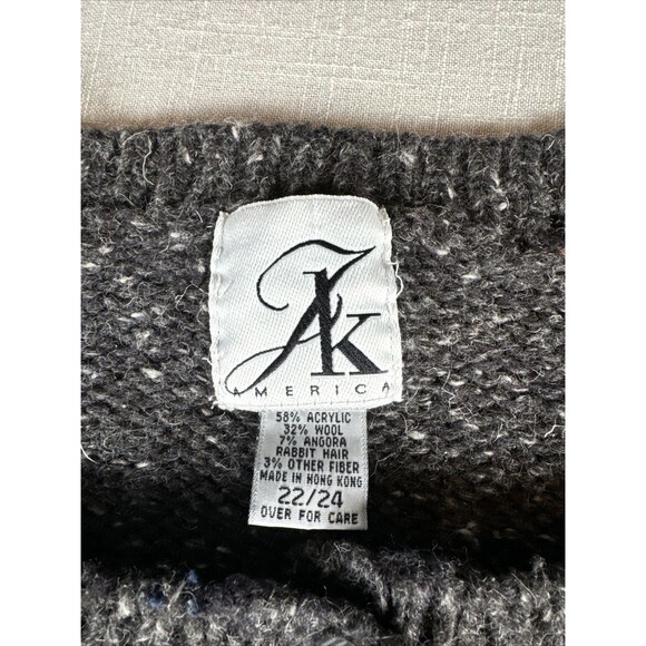 Vintage Wool Angora Blend Sweater Button Up Cardigan JK America Love Hearts XOXO - Picture 4 of 16